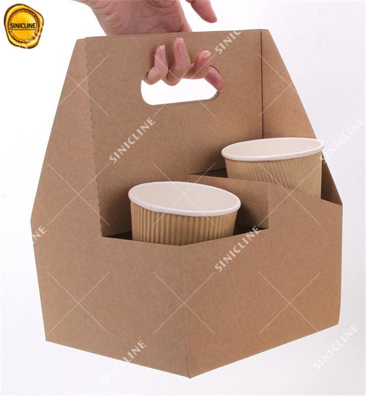 Reusable Eco Kraft Coffee Paper Cup Holder for Tak