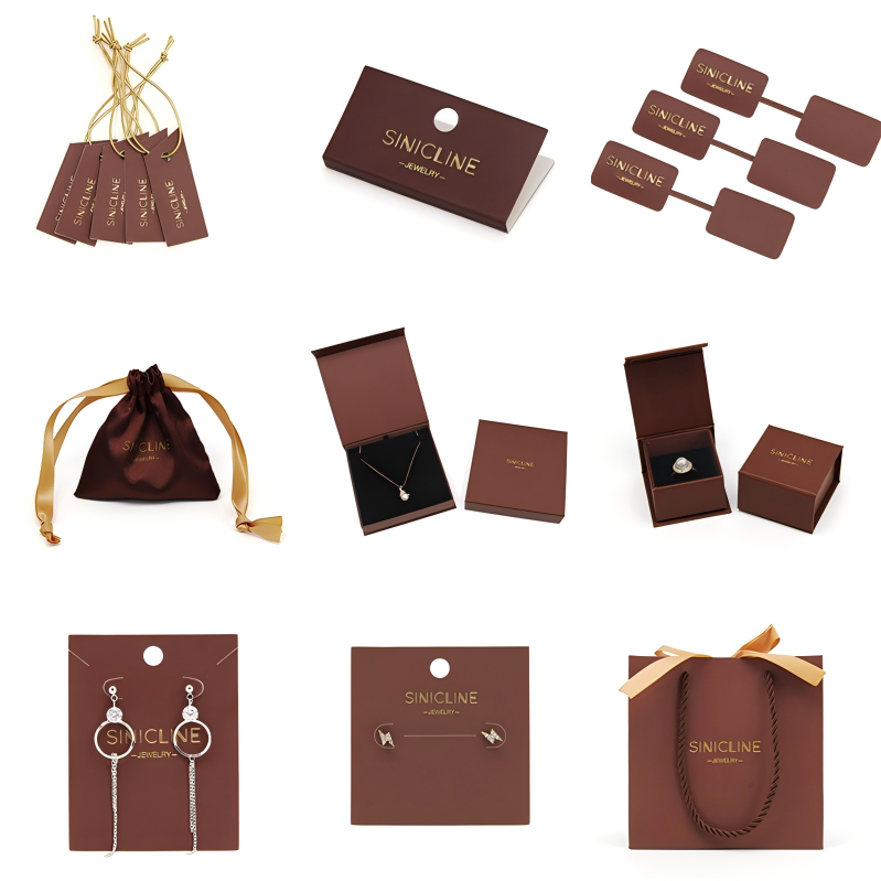 Custom Jewelry Boxes Bags Pouches Packaging Set